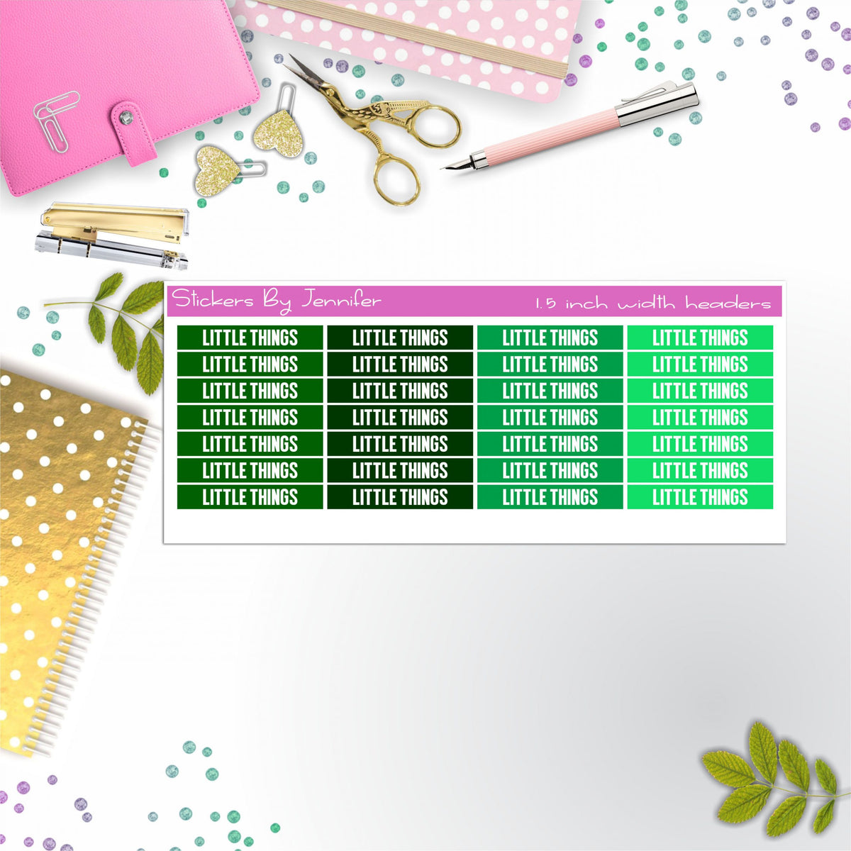 Little Things Planner Headers, Planner Stickers, Journal Stickers, Functional Planner Stickers, Stationary Stickers