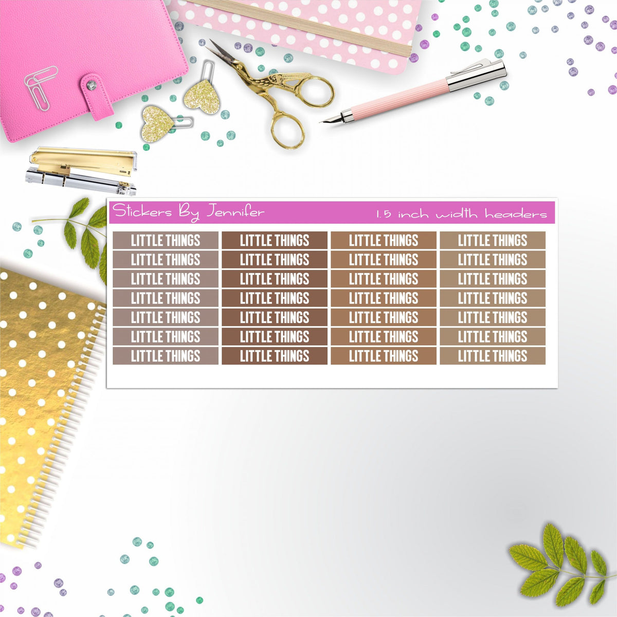 Little Things Planner Headers, Planner Stickers, Journal Stickers, Functional Planner Stickers, Stationary Stickers