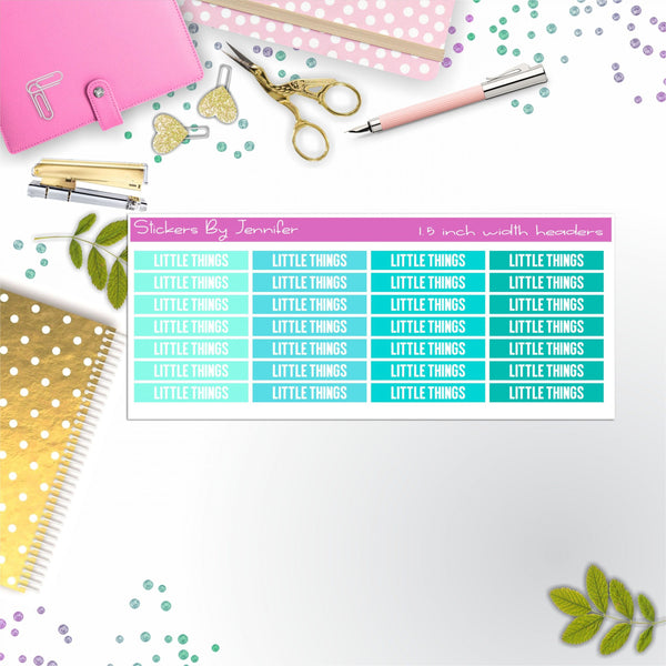 Little Things Planner Headers, Planner Stickers, Journal Stickers, Functional Planner Stickers, Stationary Stickers