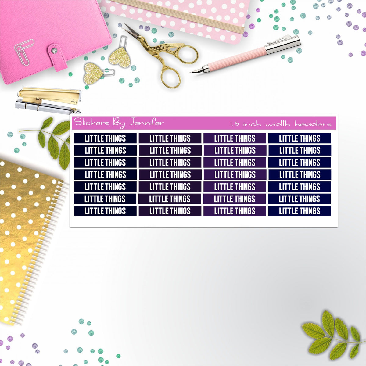 Little Things Planner Headers, Planner Stickers, Journal Stickers, Functional Planner Stickers, Stationary Stickers
