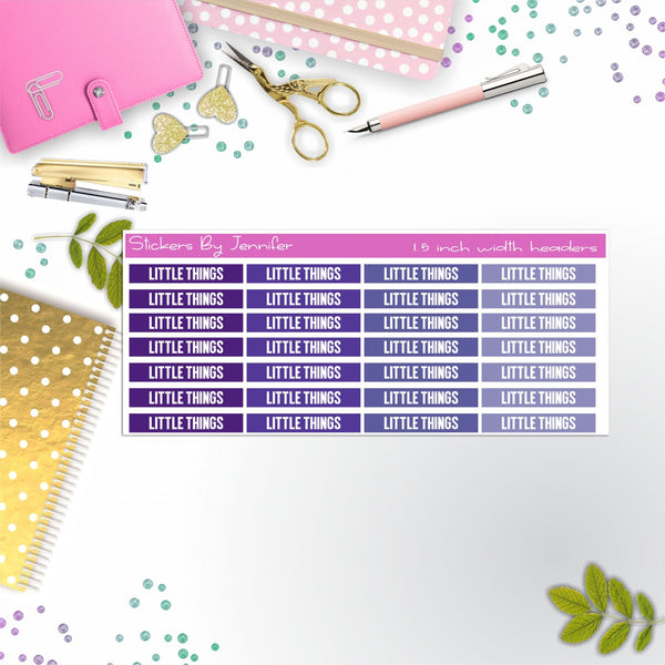 Little Things Planner Headers, Planner Stickers, Journal Stickers, Functional Planner Stickers, Stationary Stickers