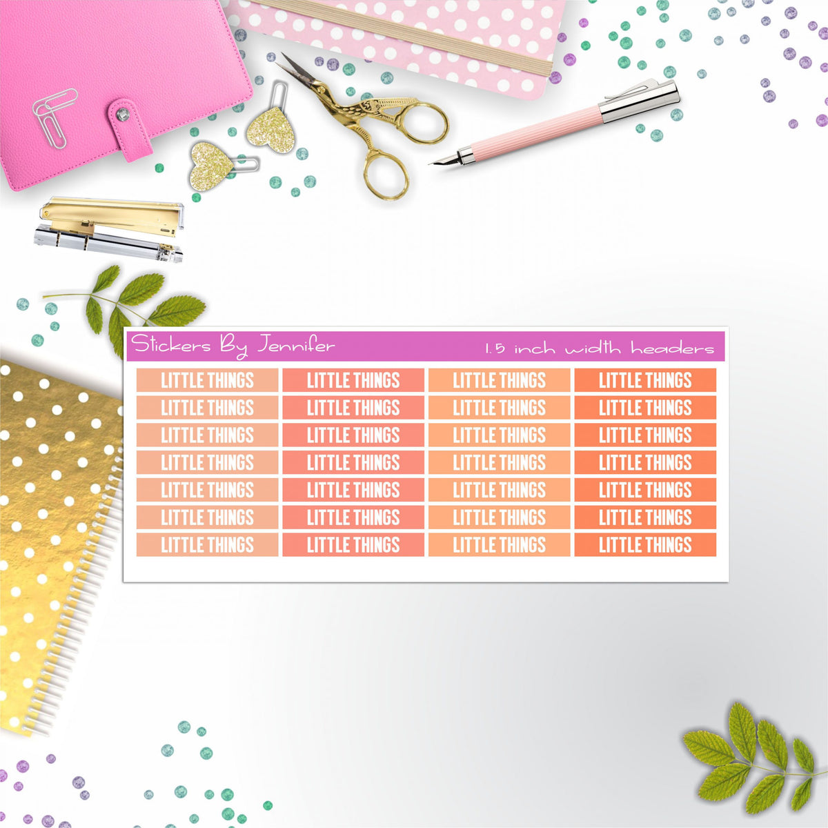 Little Things Planner Headers, Planner Stickers, Journal Stickers, Functional Planner Stickers, Stationary Stickers