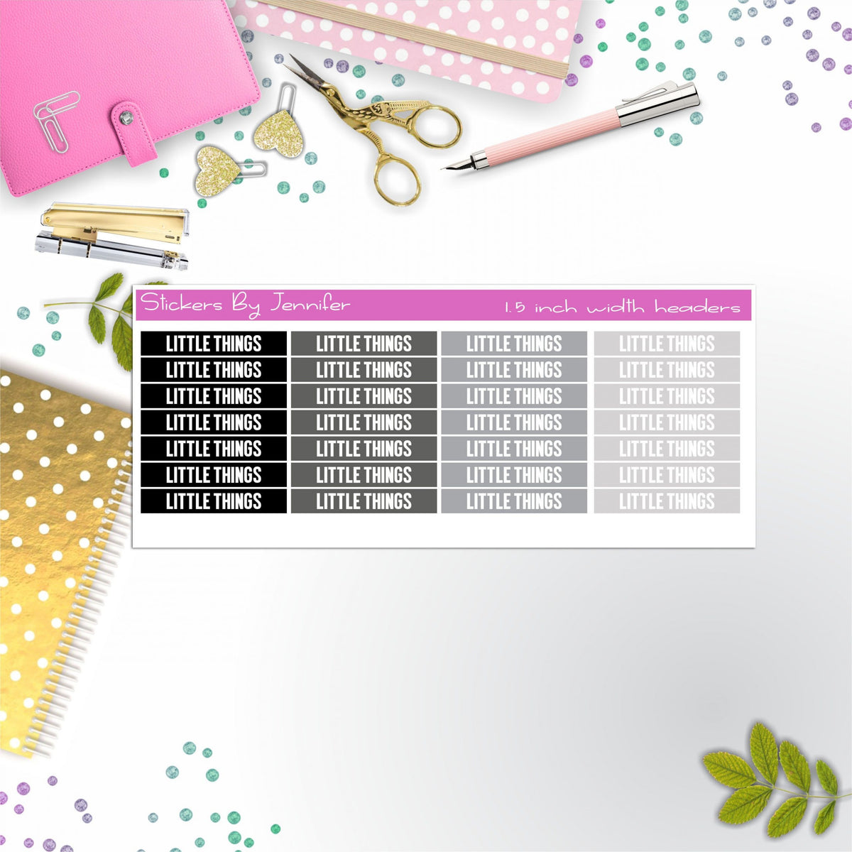 Little Things Planner Headers, Planner Stickers, Journal Stickers, Functional Planner Stickers, Stationary Stickers
