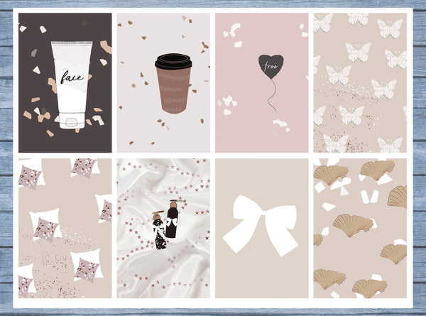 Makeup And Coffee Full Box Planner Stickers, Big Happy Planner, Erin Condren, Classic Happy Planner