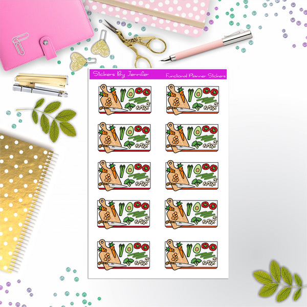 Meal Prep Flat lay Planner Stickers