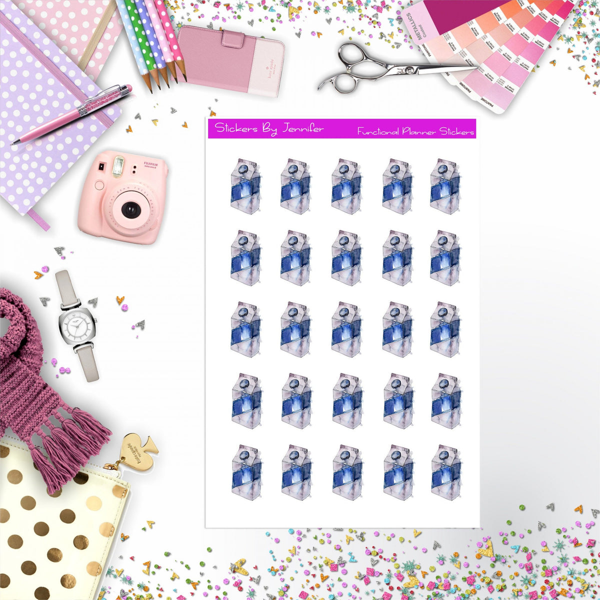 Milk Stickers, Planner Stickers, Journal Stickers, Functional Planner Stickers, Stationary Stickers
