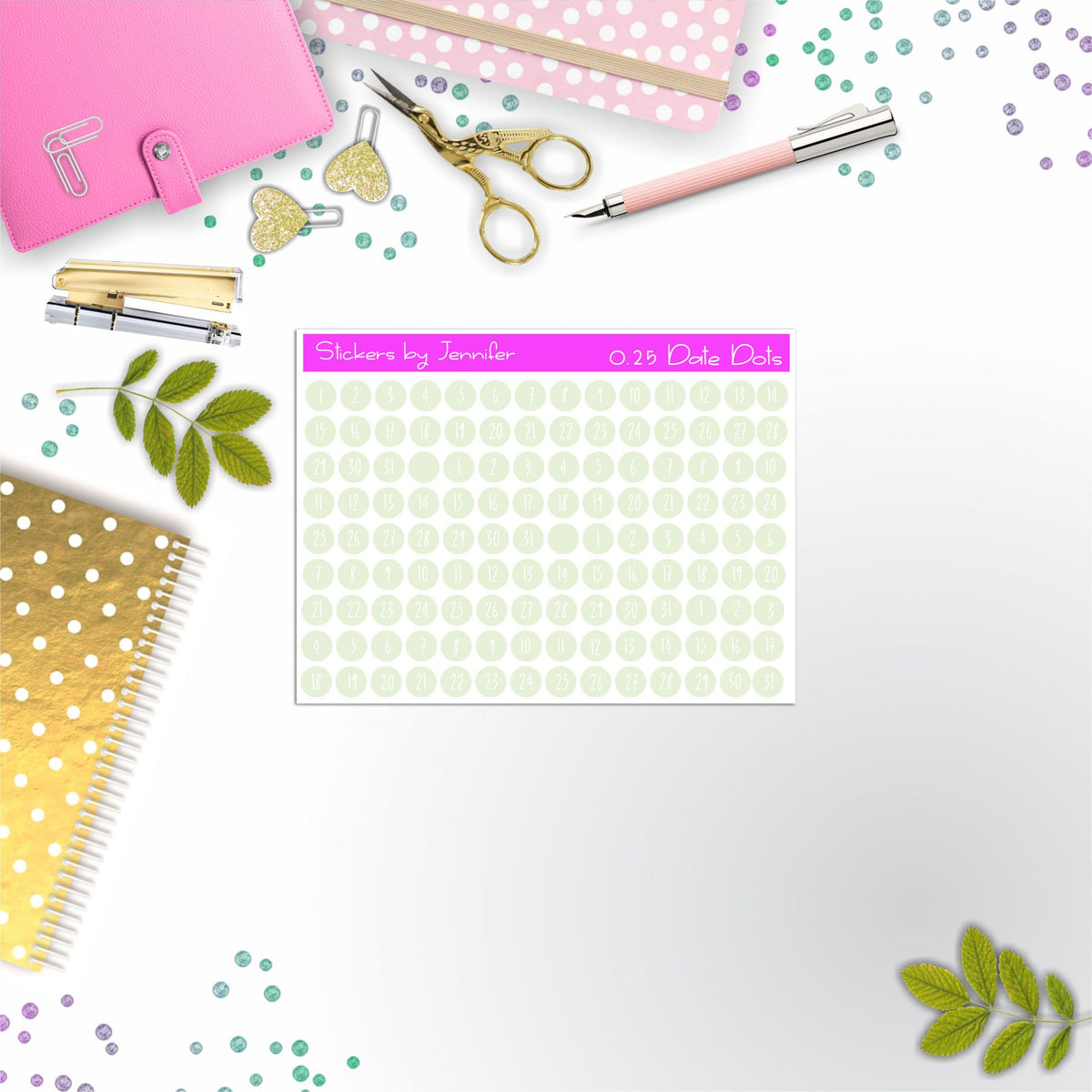 Mini Date Covers, Date Dots, Number Stickers M-11, Planner Stickers, Journal Stickers, Functional Planner Stickers, Stationary Stickers