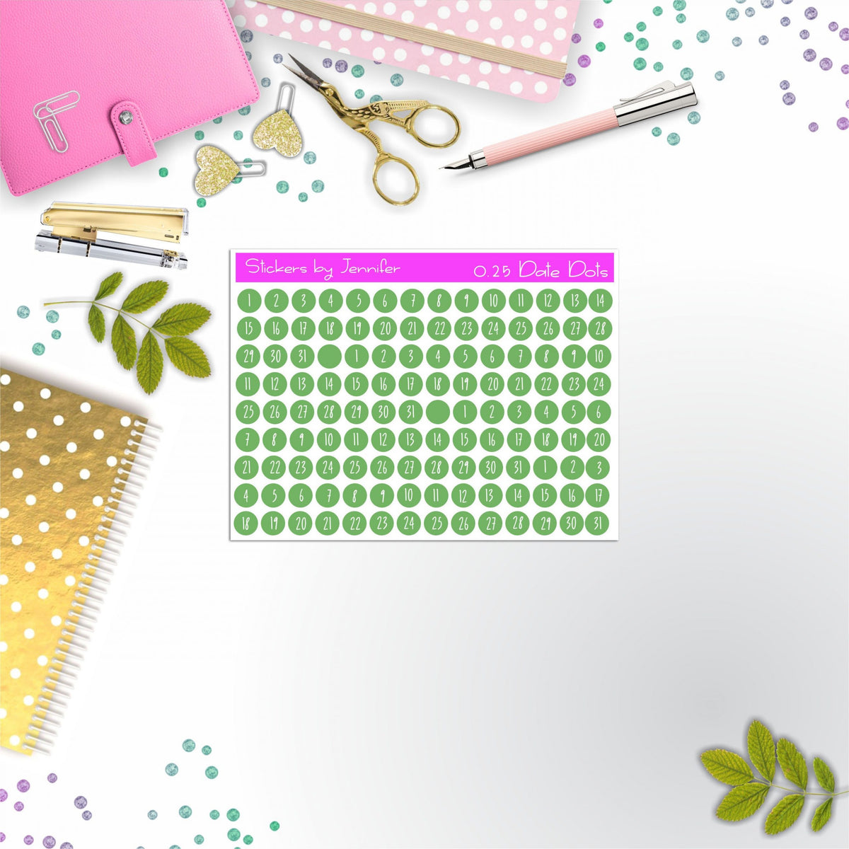 Mini Date Covers, Date Dots, Number Stickers M-14, Planner Stickers, Journal Stickers, Functional Planner Stickers, Stationary Stickers
