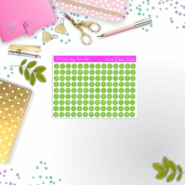 Mini Date Covers, Date Dots, Number Stickers M-15, Planner Stickers, Journal Stickers, Functional Planner Stickers, Stationary Stickers