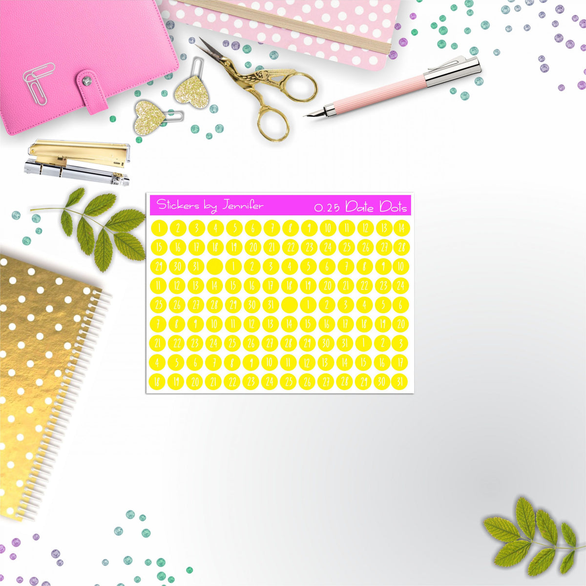 Mini Date Covers, Date Dots, Number Stickers M-2, Planner Stickers, Journal Stickers, Functional Planner Stickers, Stationary Stickers