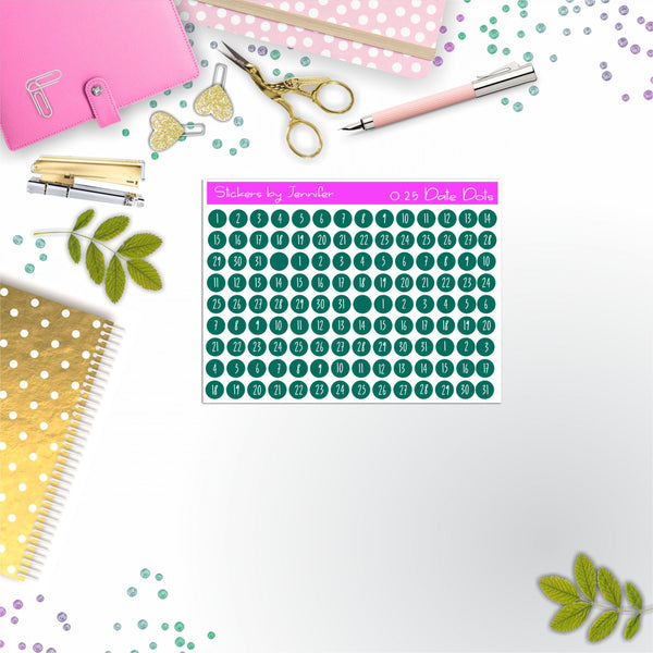Mini Date Covers, Date Dots, Number Stickers M-21, Planner Stickers, Journal Stickers, Functional Planner Stickers, Stationary Stickers