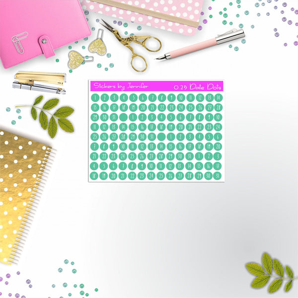Mini Date Covers, Date Dots, Number Stickers M-23, Planner Stickers, Journal Stickers, Functional Planner Stickers, Stationary Stickers