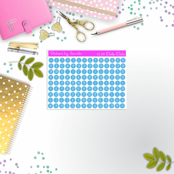 Mini Date Covers, Date Dots, Number Stickers M-33, Planner Stickers, Journal Stickers, Functional Planner Stickers, Stationary Stickers