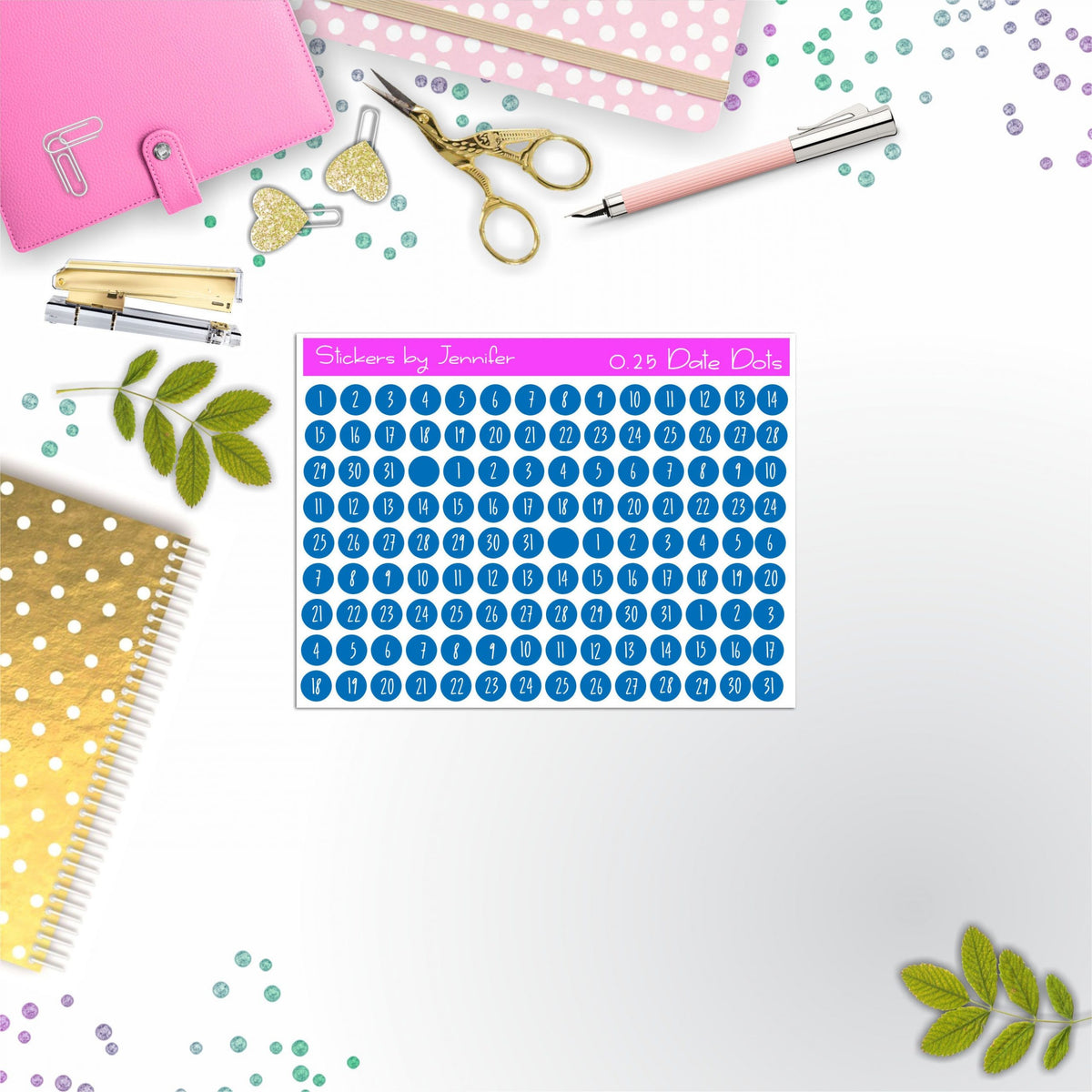 Mini Date Covers, Date Dots, Number Stickers M-36, Planner Stickers, Journal Stickers, Functional Planner Stickers, Stationary Stickers