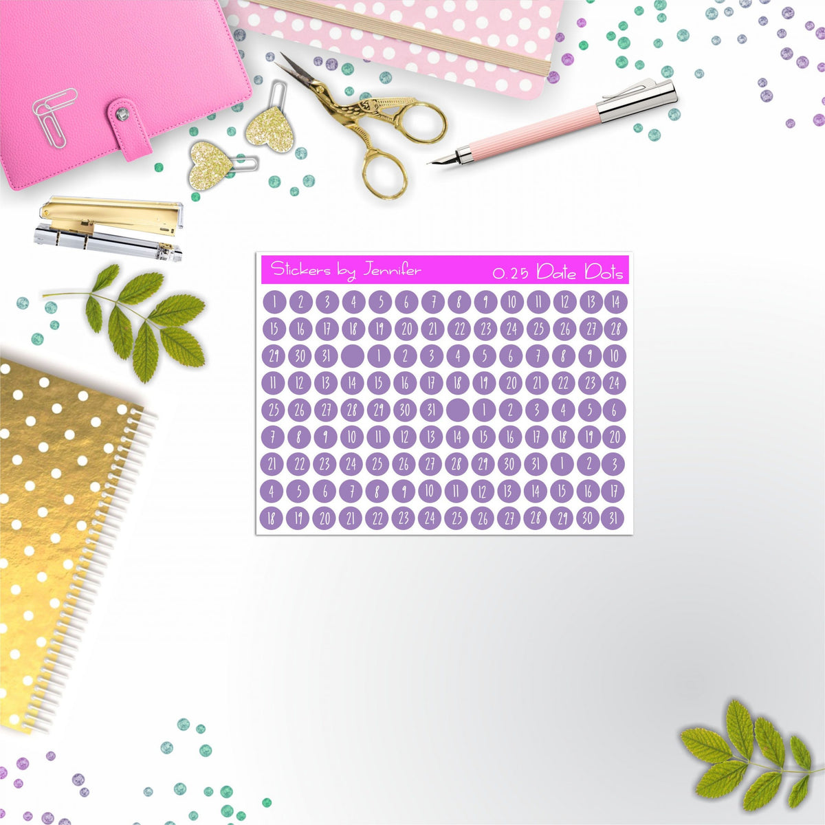 Mini Date Covers, Date Dots, Number Stickers M-47, Planner Stickers, Journal Stickers, Functional Planner Stickers, Stationary Stickers