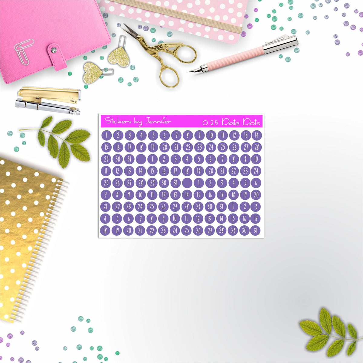 Mini Date Covers, Date Dots, Number Stickers M-48, Planner Stickers, Journal Stickers, Functional Planner Stickers, Stationary Stickers