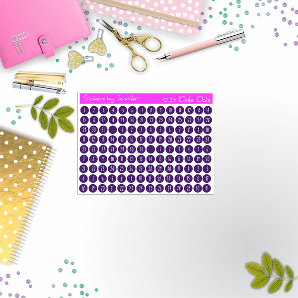 Mini Date Covers, Date Dots, Number Stickers M-50, Planner Stickers, Journal Stickers, Functional Planner Stickers, Stationary Stickers