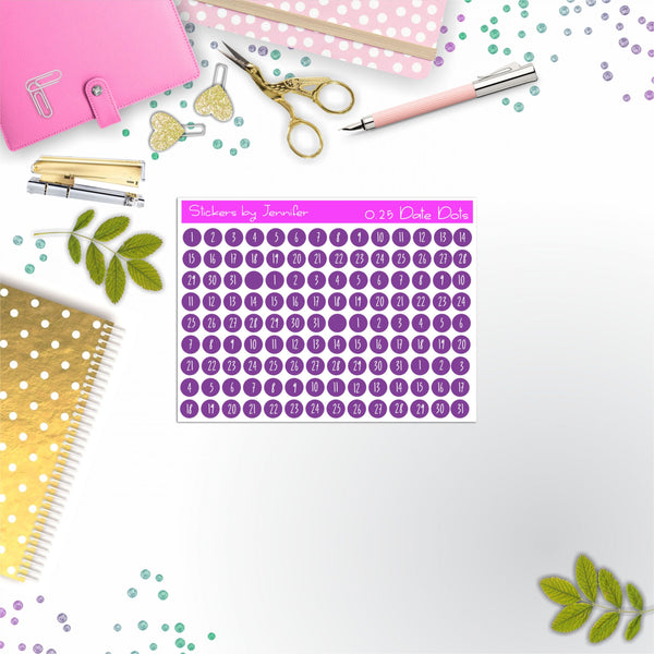 Mini Date Covers, Date Dots, Number Stickers M-51, Planner Stickers, Journal Stickers, Functional Planner Stickers, Stationary Stickers