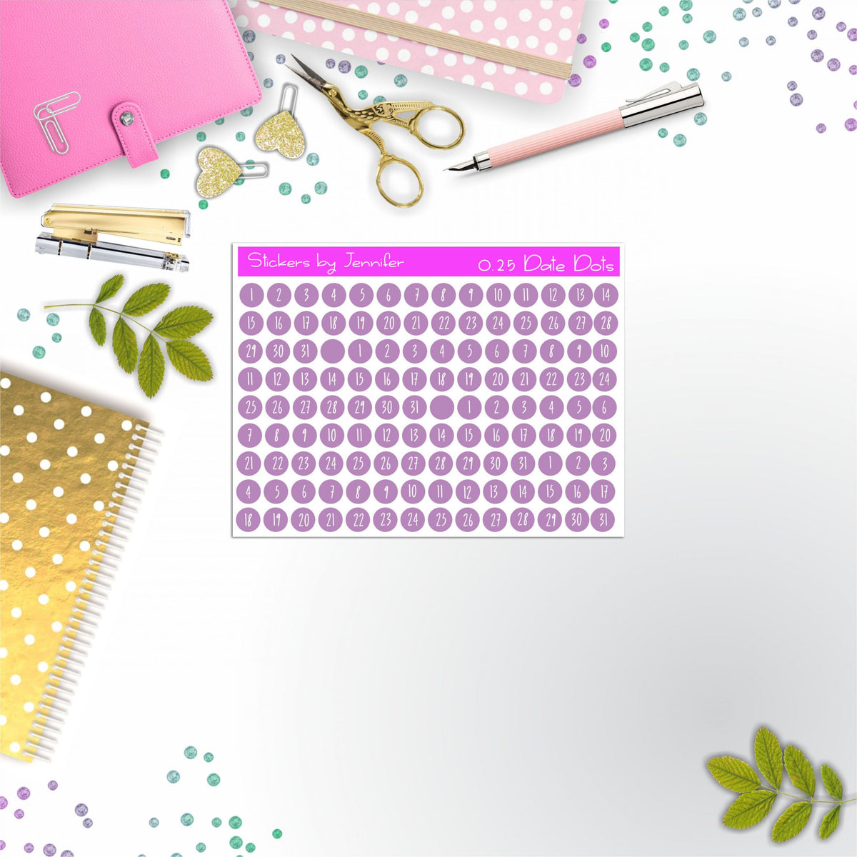 Mini Date Covers, Date Dots, Number Stickers M-53, Planner Stickers, Journal Stickers, Functional Planner Stickers, Stationary Stickers