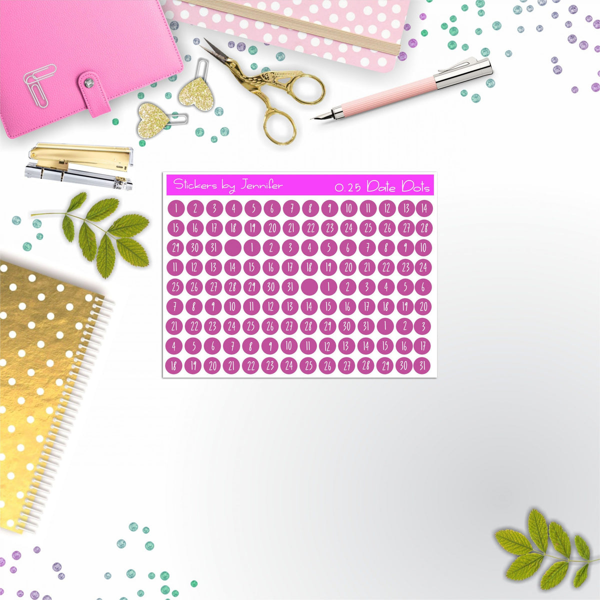Mini Date Covers, Date Dots, Number Stickers M-59, Planner Stickers, Journal Stickers, Functional Planner Stickers, Stationary Stickers