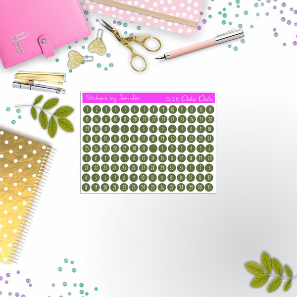 Mini Date Covers, Date Dots, Number Stickers M-6, Planner Stickers, Journal Stickers, Functional Planner Stickers, Stationary Stickers