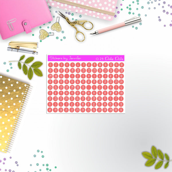Mini Date Covers, Date Dots, Number Stickers M-70, Planner Stickers, Journal Stickers, Functional Planner Stickers, Stationary Stickers