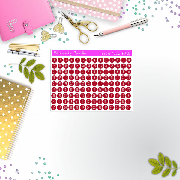 Mini Date Covers, Date Dots, Number Stickers M-73, Planner Stickers, Journal Stickers, Functional Planner Stickers, Stationary Stickers