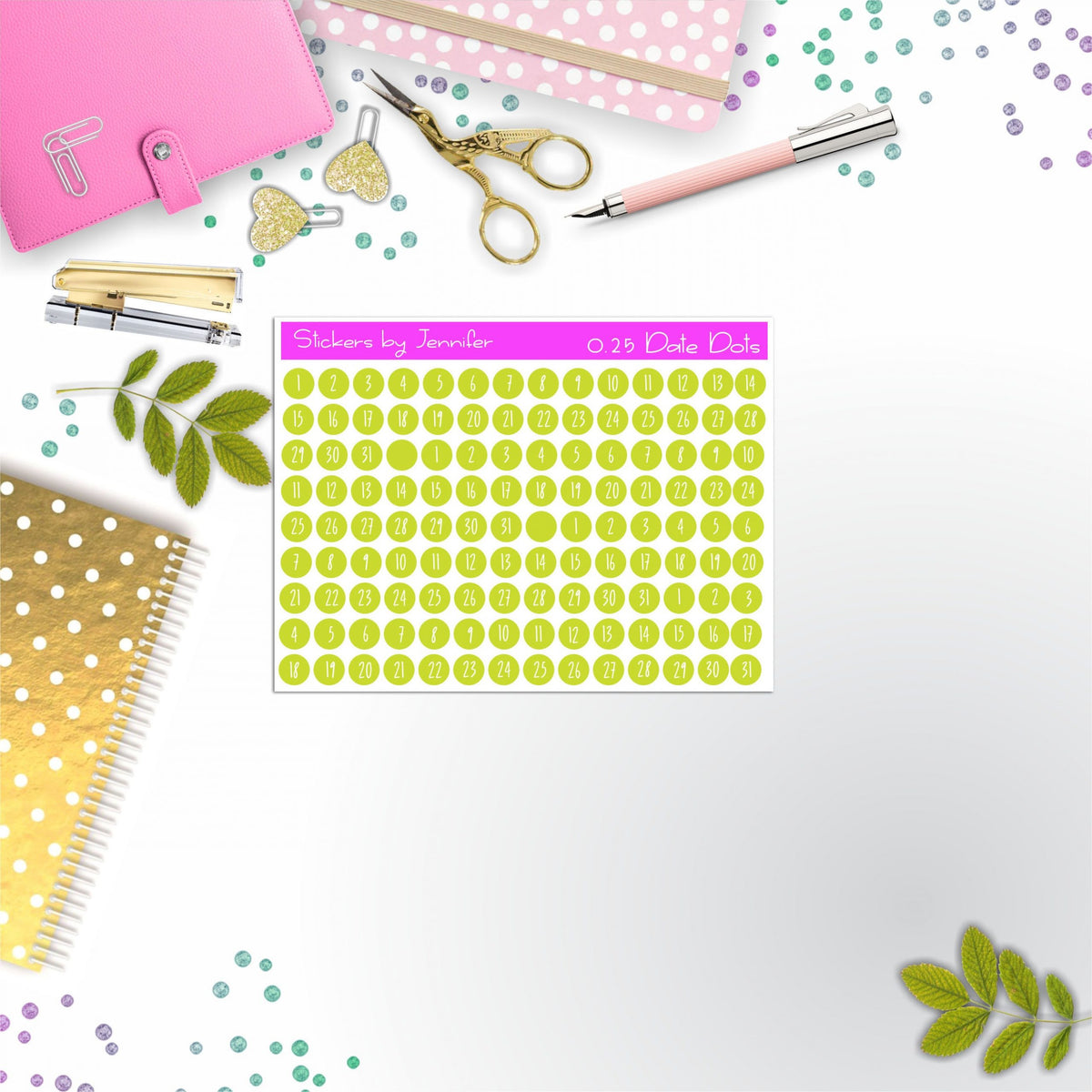 Mini Date Covers, Date Dots, Number Stickers M-8, Planner Stickers, Journal Stickers, Functional Planner Stickers, Stationary Stickers