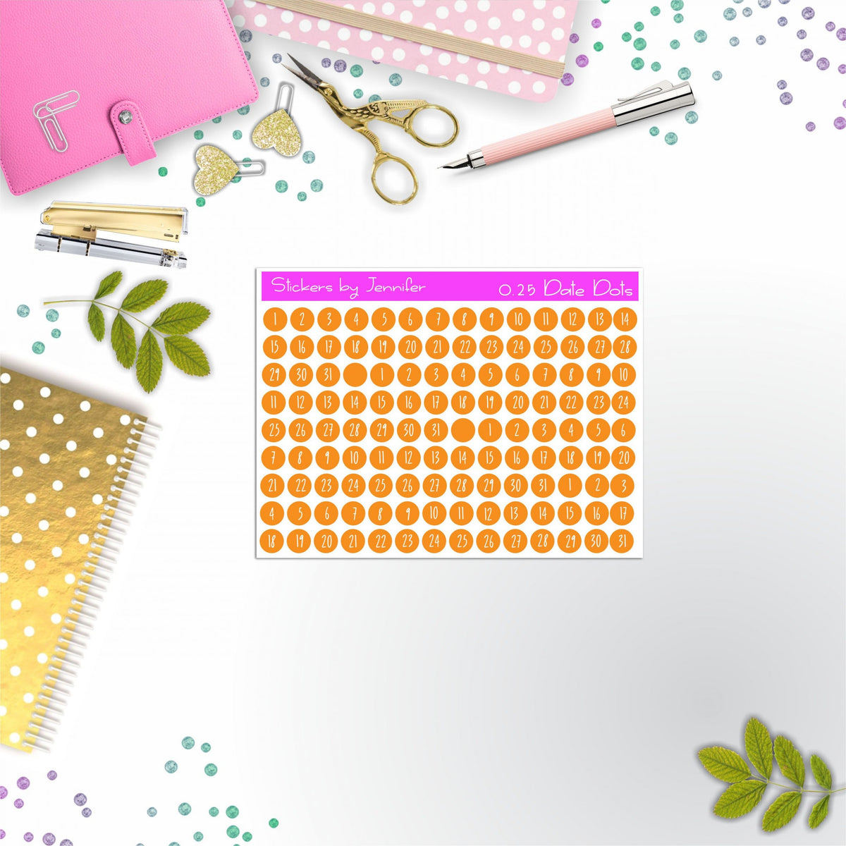 Mini Date Covers, Date Dots, Number Stickers M-81, Planner Stickers, Journal Stickers, Functional Planner Stickers, Stationary Stickers