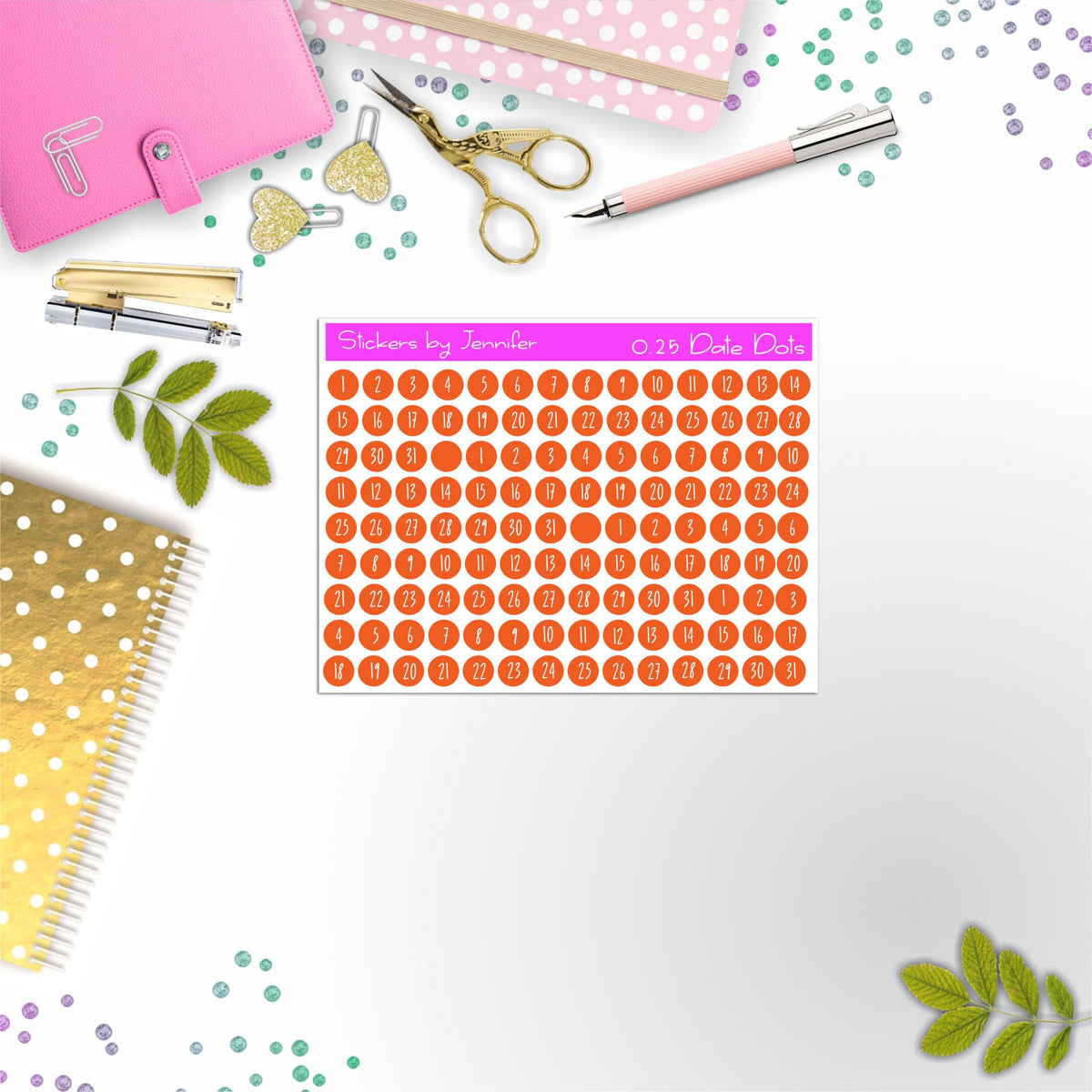 Mini Date Covers, Date Dots, Number Stickers M-82, Planner Stickers, Journal Stickers, Functional Planner Stickers, Stationary Stickers