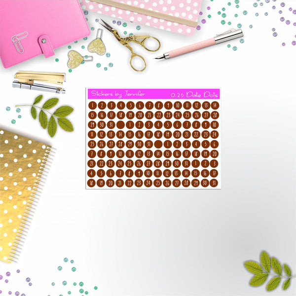 Mini Date Covers, Date Dots, Number Stickers M-83, Planner Stickers, Journal Stickers, Functional Planner Stickers, Stationary Stickers