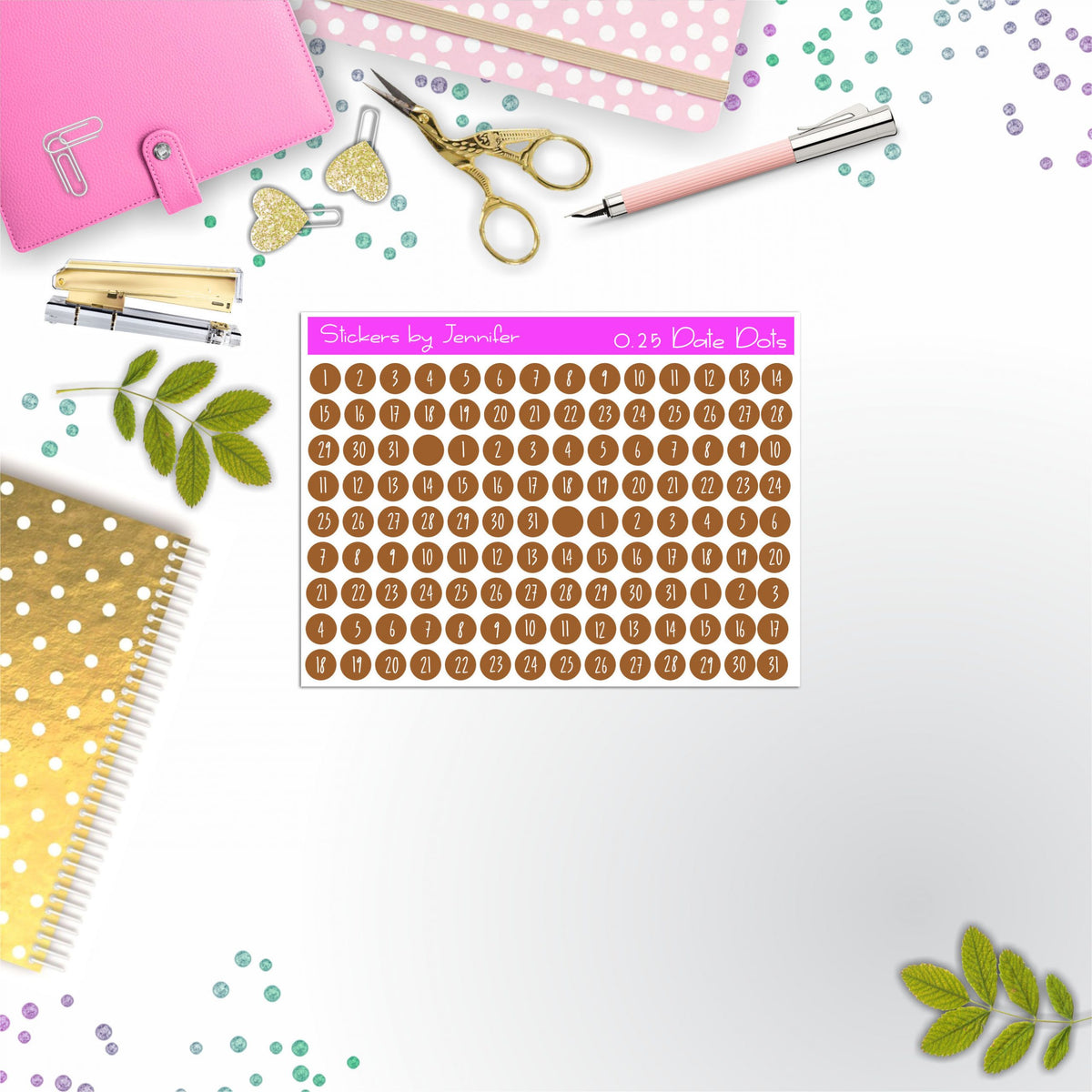 Mini Date Covers, Date Dots, Number Stickers M-84, Planner Stickers, Journal Stickers, Functional Planner Stickers, Stationary Stickers