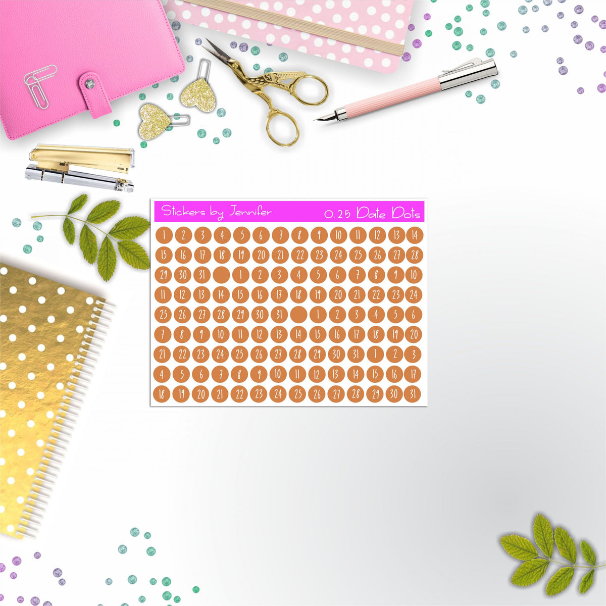 Mini Date Covers, Date Dots, Number Stickers M-85, Planner Stickers, Journal Stickers, Functional Planner Stickers, Stationary Stickers