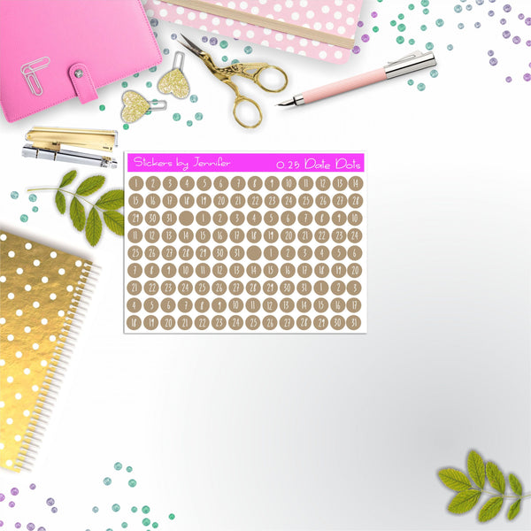 Mini Date Covers, Date Dots, Number Stickers M-89, Planner Stickers, Journal Stickers, Functional Planner Stickers, Stationary Stickers
