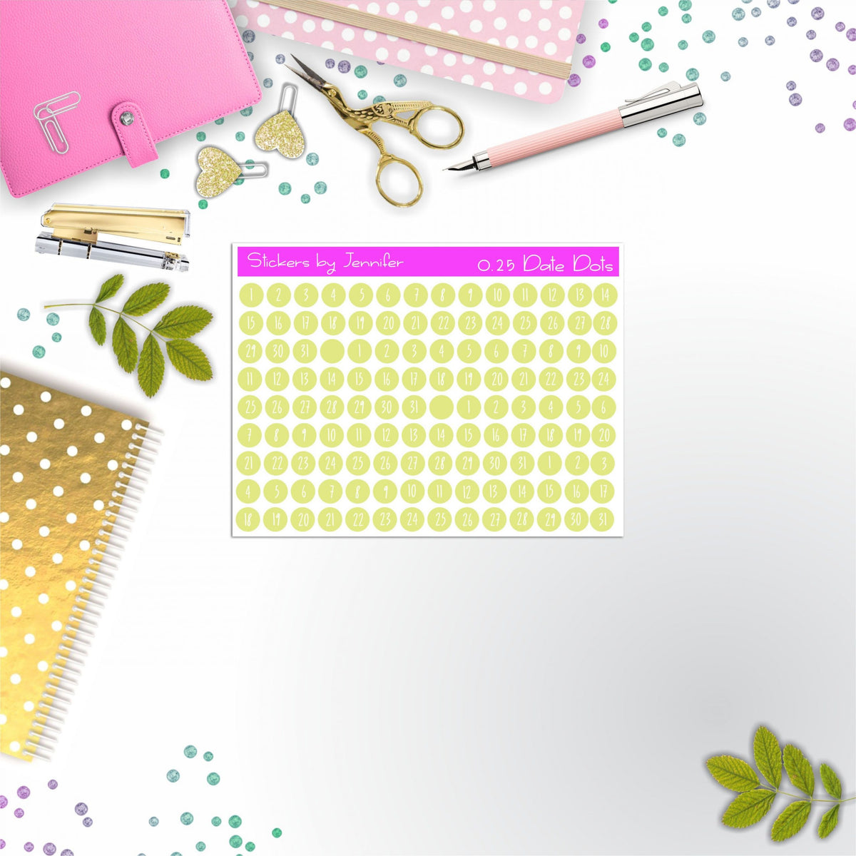 Mini Date Covers, Date Dots, Number Stickers M-9, Planner Stickers, Journal Stickers, Functional Planner Stickers, Stationary Stickers