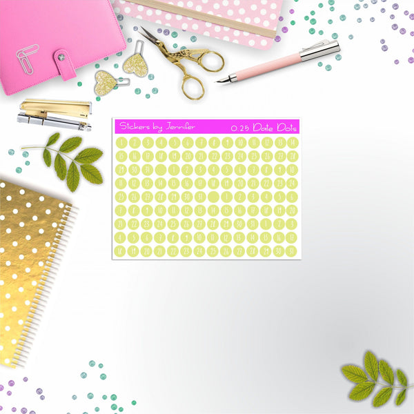 Mini Date Covers, Date Dots, Number Stickers M-9, Planner Stickers, Journal Stickers, Functional Planner Stickers, Stationary Stickers