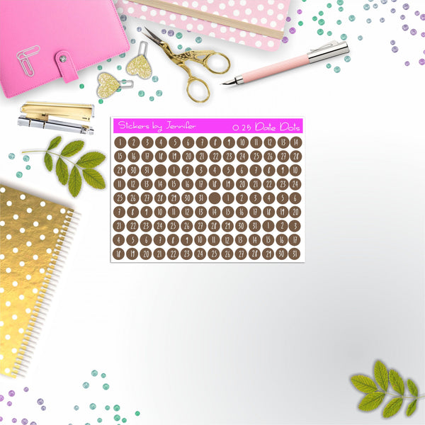 Mini Date Covers, Date Dots, Number Stickers M-90, Planner Stickers, Journal Stickers, Functional Planner Stickers, Stationary Stickers