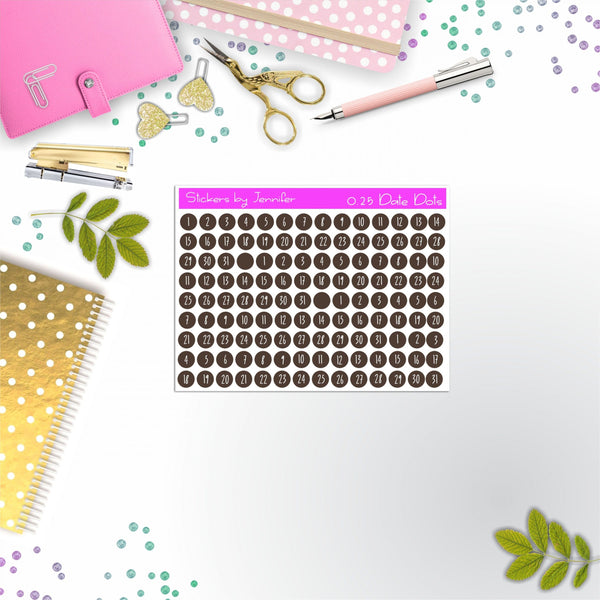 Mini Date Covers, Date Dots, Number Stickers M-91, Planner Stickers, Journal Stickers, Functional Planner Stickers, Stationary Stickers