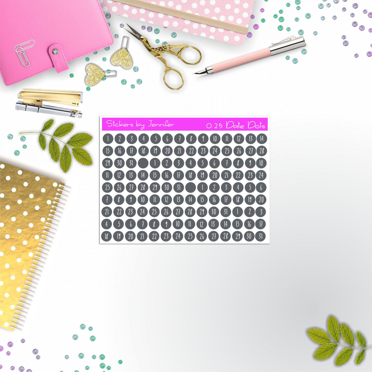 Mini Date Covers, Date Dots, Number Stickers M-99, Planner Stickers, Journal Stickers, Functional Planner Stickers, Stationary Stickers