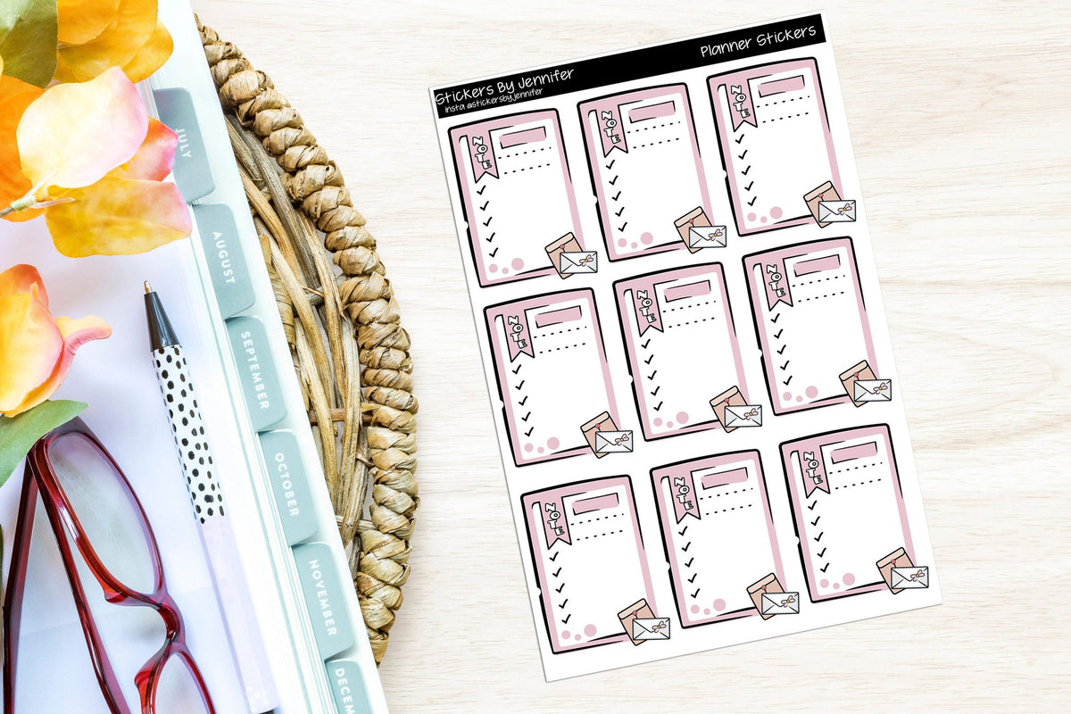 Mini Notes Planner Stickers, Bullet Journal Stickers, Functional Planner Stickers, Stationary Stickers