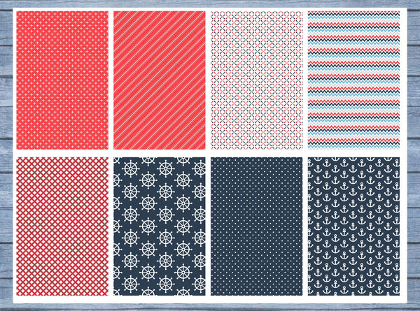 Nautical Full Box Planner Stickers, Big Happy Planner, Erin Condren, Classic Happy Planner