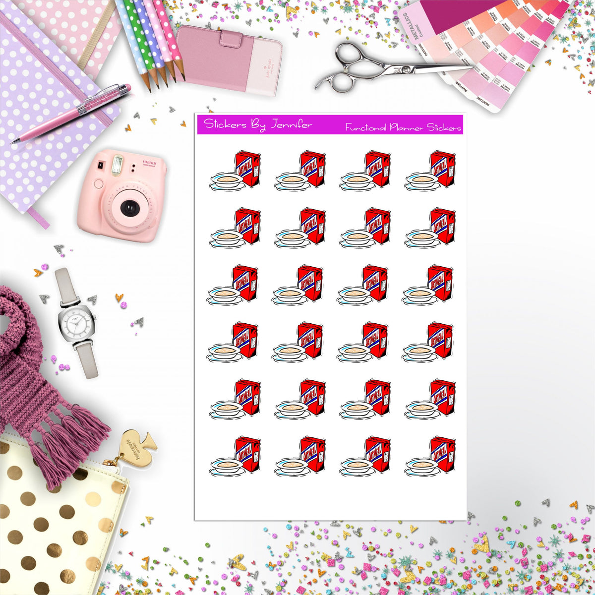 Oatmeal Planner Stickers