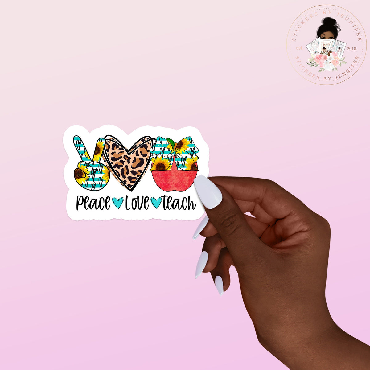 Peace Love Teach Vinyl Sticker
