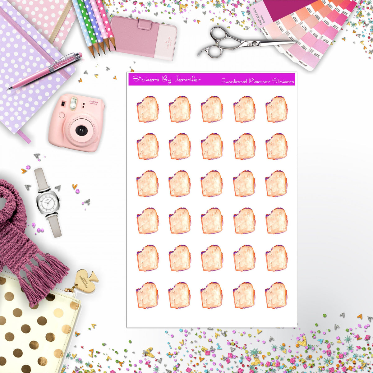 Peanut Butter And Jelly Sandwich Stickers, Planner Stickers, Journal Stickers, Functional Planner Stickers, Stationary Stickers