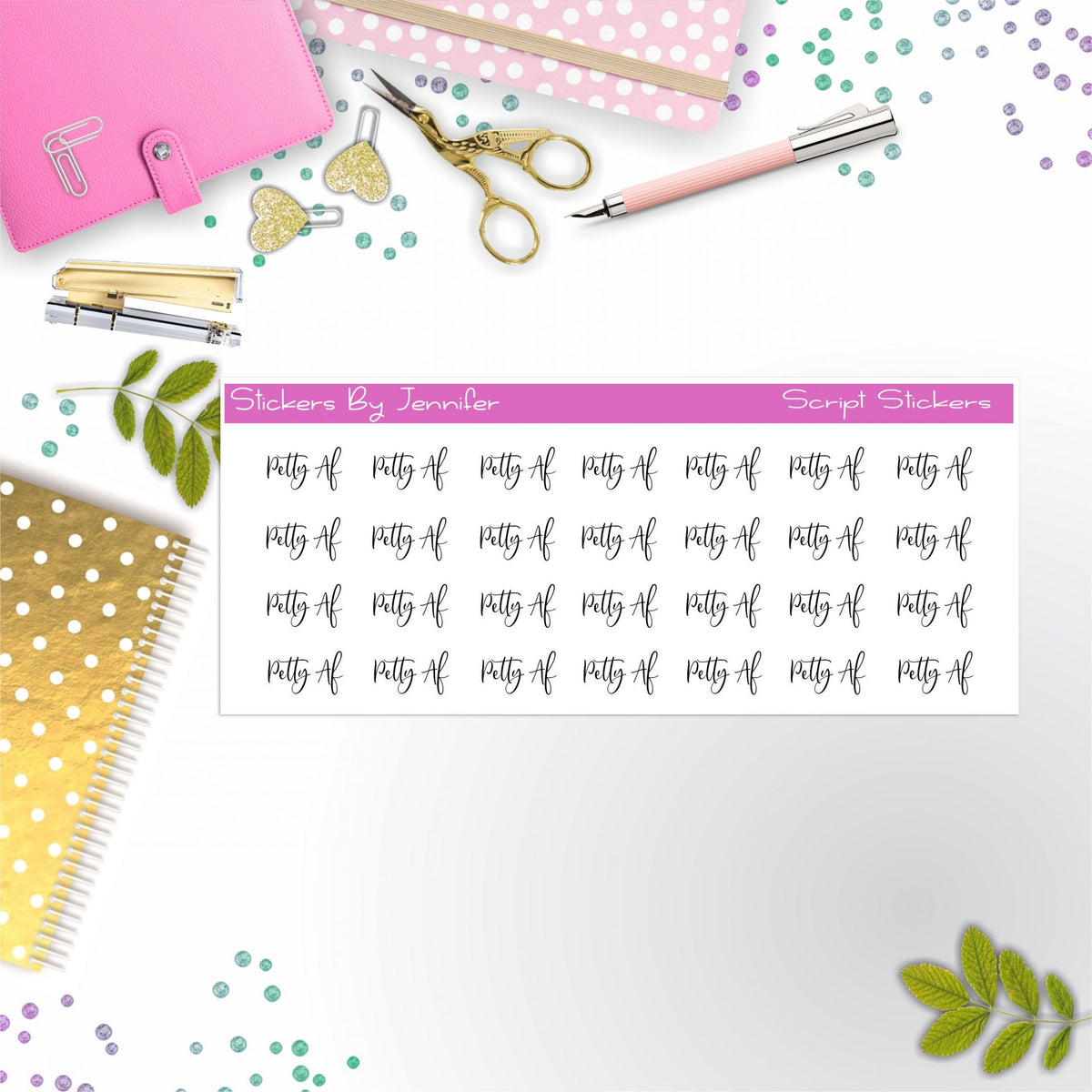 Petty Af Script Stickers, Typography Stickers, Planner Stickers, Journal Stickers, Functional Planner Stickers, Stationary Stickers