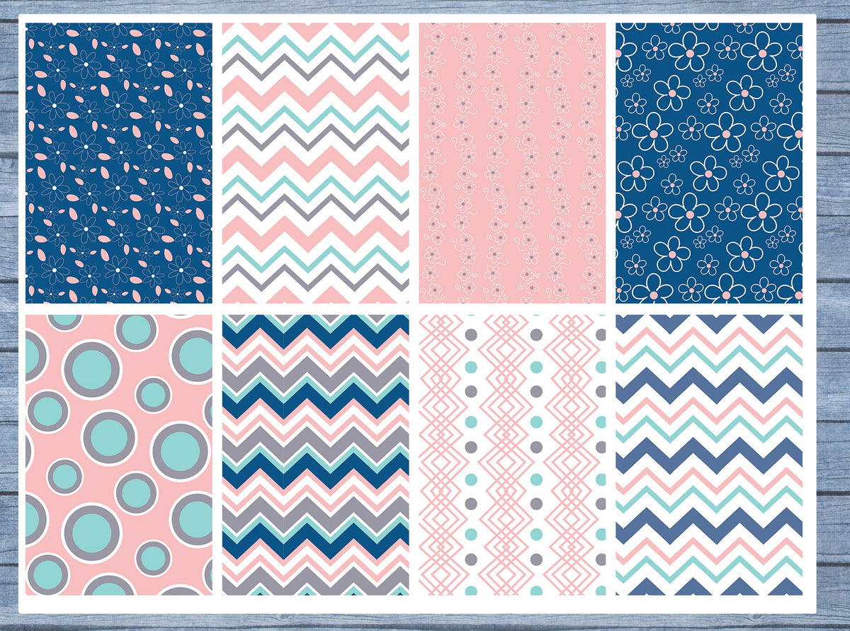 Pink And Blue Full Box Planner Stickers, Big Happy Planner, Erin Condren, Classic Happy Planner