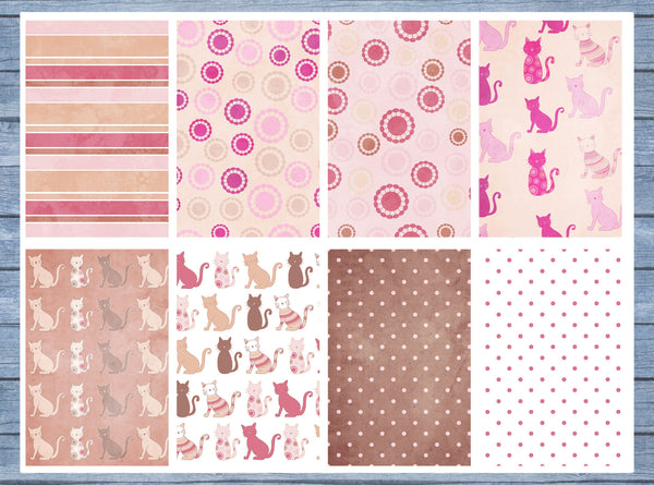 Pink Cats Full Box Planner Stickers, Big Happy Planner, Erin Condren, Classic Happy Planner