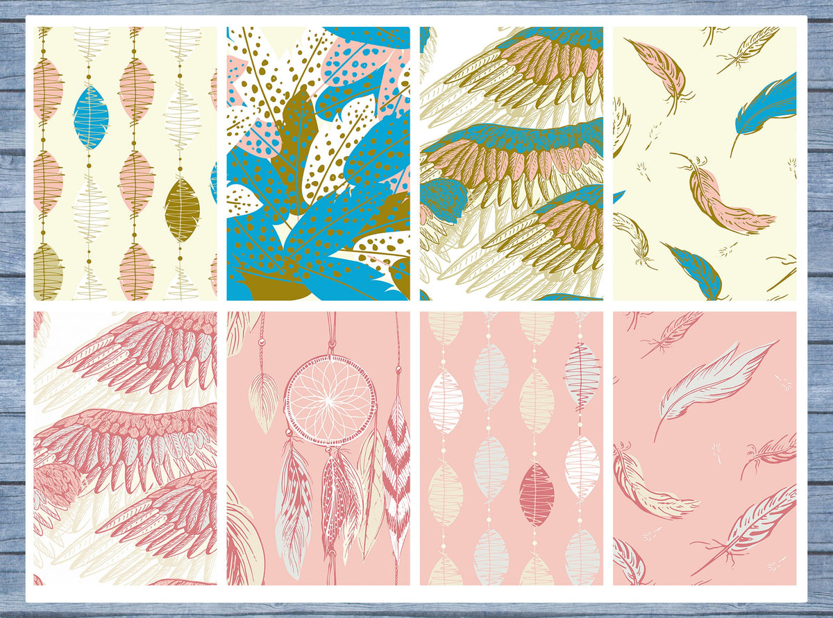 Pink Feathers Full Box Planner Stickers, Big Happy Planner, Erin Condren, Classic Happy Planner