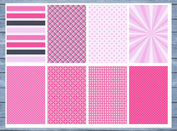 Pink Pattern Full Box Planner Stickers, Big Happy Planner, Erin Condren, Classic Happy Planner