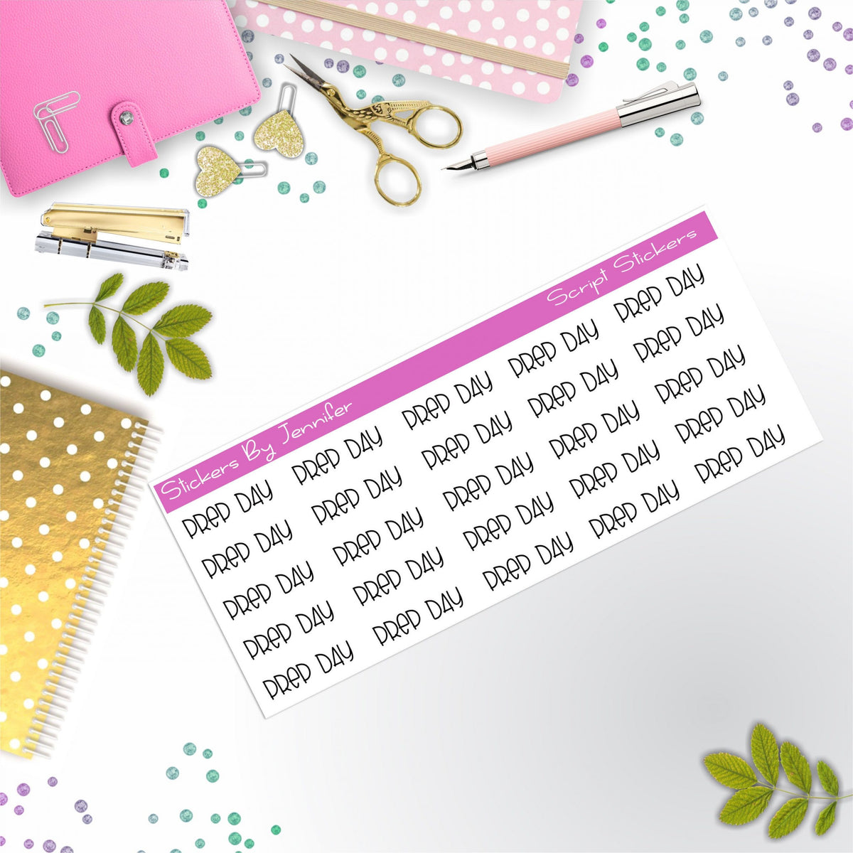 Prep Day Script Stickers, Typography Stickers, Planner Stickers, Journal Stickers, Functional Planner Stickers, Stationary Stickers